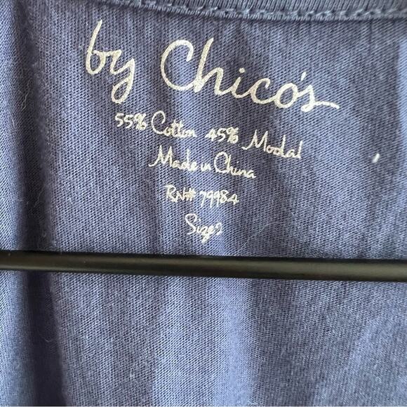 By Chico’s Pre-Wrinkled Blue Cotton Modal Shirt Size 2 - Large - Picture 6 of 7